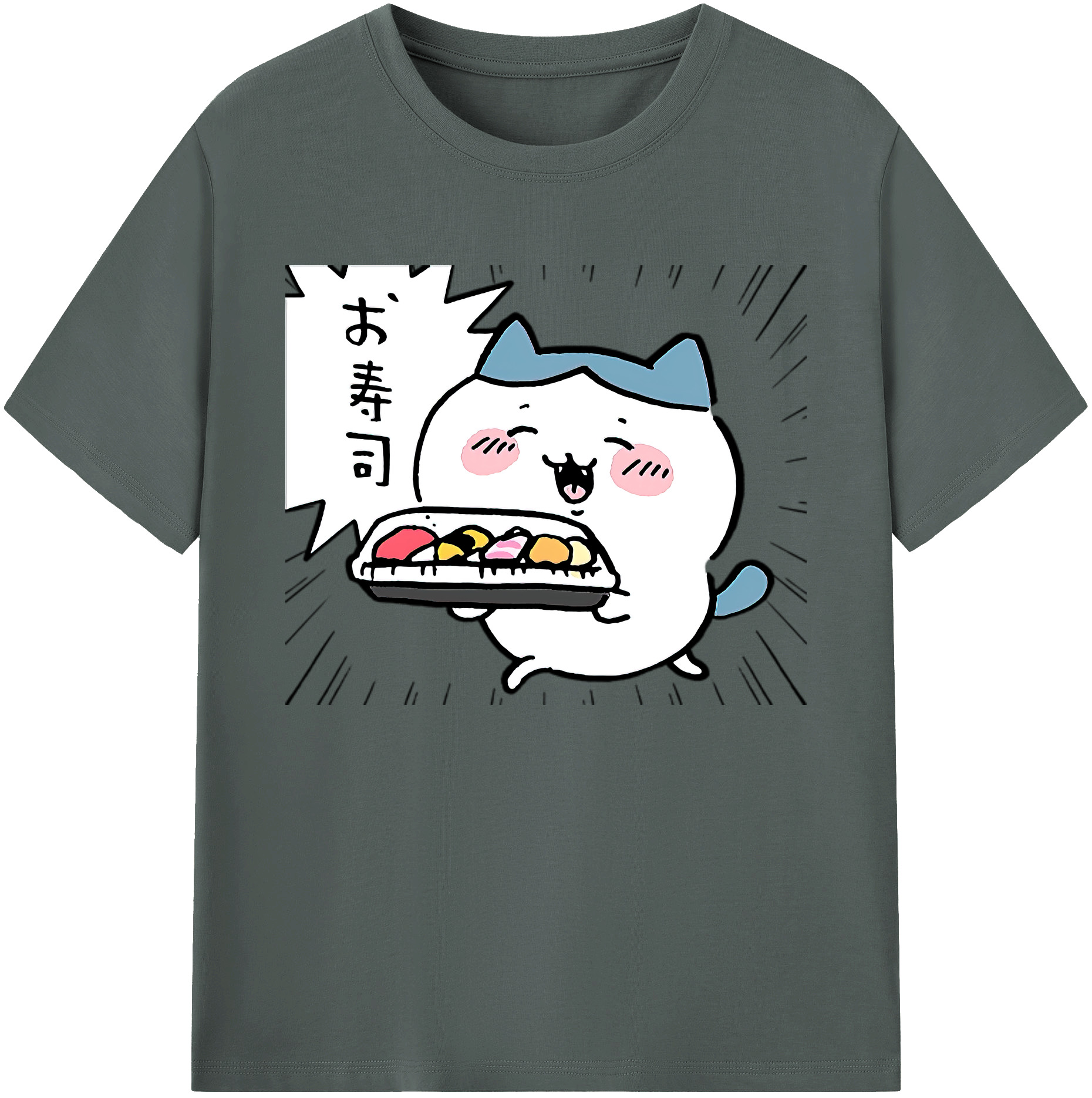 （画像用） ちいかわ ハチワレ Chii-kawa hachiware 綿100％ メンズ半袖Tシャツ｜肌触りやわらか＆通気性